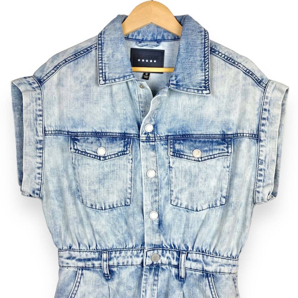 Revolve x Blank NYC Romper Women's Medium Blue Blind Journey Washed Denim - Picture 4 of 16